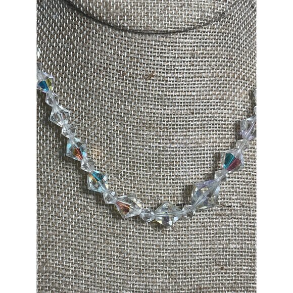 Vintage Crystal Bead Necklace With Iridescent Beads - Picture 3 of 5
